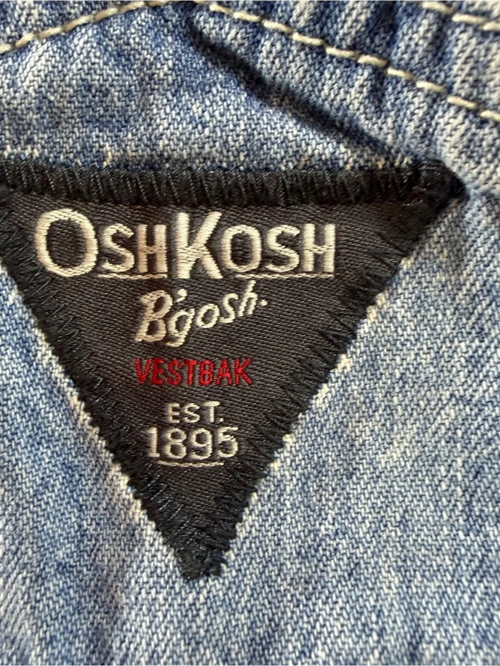 OshKosh B’gosh Denim Kids Vestbak Overalls with Front Bib Pocket Sz 24M